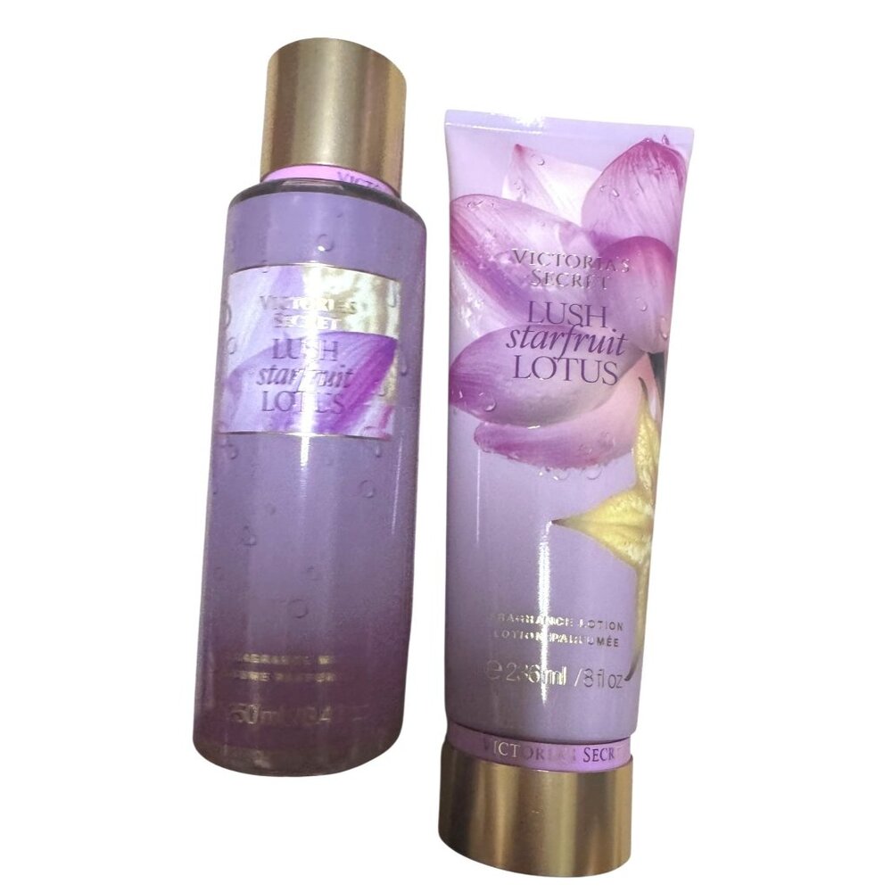 Victorias Secret 2 Piece Lush Starfruit Lotus‎ Set New